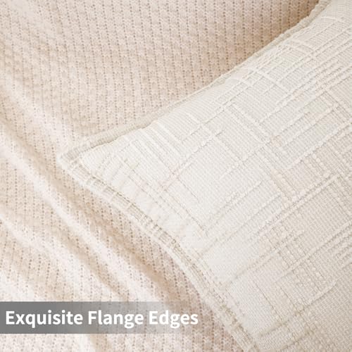 HPUK Fall Chenille Soft Throw Pillow Covers 18x18 Set of 2, Accent Cushion Covers for Living Room, Bedroom, Decorative Solid Color Pillow Covers for Couch, Sofa, Chair, White - color: Chenille-natural White, size: 18" x 18" (Pack of 2)