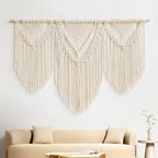 oiikain Large Handmade Boho Macrame Wall Hanging Tapestry - Chic Bohemian Woven Home Decor art for Living Room, Bedroom, and Wedding Parties (43''x32'', Three Triangle)