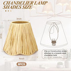 Tuanse 6 Pcs Boho Raffia Lamp Shade Burlap Clip on Lamp Shade Empire Style Chandelier 3" x 6" x 5" Rustic Barrel Lighting Cover for Kitchen Island Dining Living Room Table Wall Chandelier - color: Beige, size: Raffia, style: Bohemian