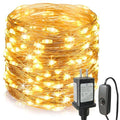 Fairy Lights Plug in,99ft 300 LEDs Christmas Lights Indoor Outdoor Warm White Copper Wire,Long Led Fairy String Lights for Bedroom Party Wedding Patio Yard Christmas Tree Decoration - size: 99FT with Adapter
