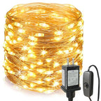 Fairy Lights Plug in,99ft 300 LEDs Christmas Lights Indoor Outdoor Warm White Copper Wire,Long Led Fairy String Lights for Bedroom Party Wedding Patio Yard Christmas Tree Decoration - size: 99FT with Adapter