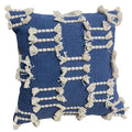 Bohemian Pillow Covers 18x18 Inch Square Modern Rustic Throw Pillow Covers with Tufted Accents for Living Room, Bedroom, Couch, (Blue) - color: Blue
