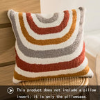 Bohemian Decorative Throw Pillow Cover, 17.7x17.7 inches, Rainbow Striped Tufted with Tassels, Acrylic (E-1) - color: E-1