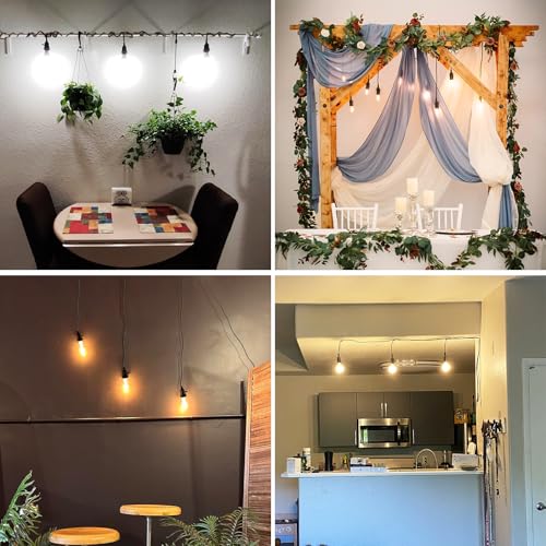 DITEDY 3-Light Plug in Pendant Light Kit, Hanging Lights with Plug in Cord 21FT Hanging Lamp Cord with On/Off Switch, DIY Vintage Black Pendant Lamp E26 Socket for Bedroom Kitchen Island