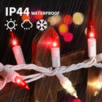 LAMPHOME 100 Count Red Clear Valentine Lights, Connectable 20ft Valentine Room Lights, Plug in Pink Christmas String Light Indoor Outdoor for Christmas Bedroom Valentines Party - color: Red and Clear-White Wire