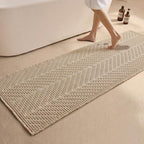 Sunfly Waffle Runner Rug Bathroom, Boho Bath Mat Super Absorbent & Quick Dry, Non-Slip Washable with Tassels, Ultra Soft Farmhouse Long Bathroom Rug 24"x72" Beige - color: Beige, size: 2' x 6' (Rectangular)