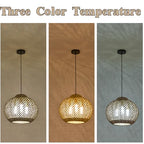 17" Farmhouse Rattan Chandelier 3-Lights Large Natural Wicker Pendant Light Boho Round Hand-Woven Seagrass Dining Room Lighting Fixture for Living Room Entry Bedroom Cafe Kitchen Island - color: Brown-17"-3-lights