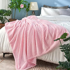 inhand Super Soft Pink Cute Throw Blanket, Cozy Plush Fleece Blanket Throw Size, Washable Lightweight Flannel Blankets Throw for All Season(50”x60”, Baby Pink) - color: Baby Pink, size: Throw/Travel-50x60 IN