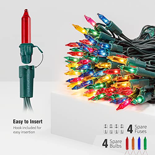 Hopolon Christmas Lights Multicolor,2PACK 13 Feet 50Count Incandescent Christmas Tree Lights with Green Wire,Connectable Mini Lights Set for Indoor,Outdoor,Holiday,Home,Party,Xmas,Easter,Multicolor - color: Multicolor,Green Wire, size: 2PACK, 50 count