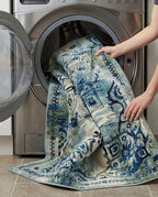 Rugs.com Fleur Collection Rug – 7' x 10' Blue Medium-Pile Rug Perfect for Bedrooms, Dining Rooms, Living Rooms - color: Blue 12, size: 7' x 10' (Rectangular)