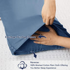 PHF 100% Cotton Waffle Pillow Shams Standard Size, 2 Pack 20" x 26" Soft Skin-Friendly Pillowcases, No Filling, Aesthetic Woven and Breathable Waffle Weave Pillow Case Covers for Bed, Denim Blue - color: Denim Blue, size: 26" x 20" (Pack of 2)