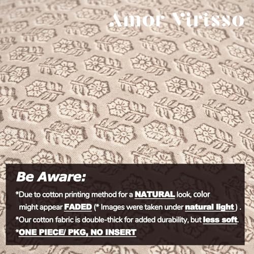 Amor Virisso Floral Pillow Covers 20x20 Farmhouse Neutral Decorative Pillow Covers for Couch Accent Sofa Pillows 1PC, Cloud Cream - color: Cloud Cream, size: 20" x 20" (Pack of 1)