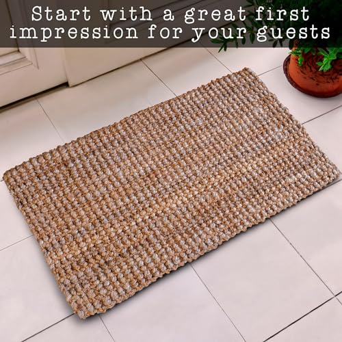 Jute Doormat 30x17 Inch, Jute Entryway, Braided Doormat, Natural Woven Welcome Mat