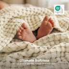 Bedsure Cooling Cotton Waffle King Size Blanket - Lightweight Breathable Blanket of Rayon Derived from Bamboo for Hot Sleepers, Natural, 104x90 Inches - color: 01 - Natural, size: King (104" X 90")