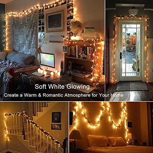 ODEETRONIC Christmas Lights, 69.6ft 300 Count Incandescent Clear String Lights Connectable, Indoor & Outdoor Christmas Tree Lights, 120V UL Certified for Xmas Party Decor, Warm White - color: Warm White-Brown Wire, size: 300 Count