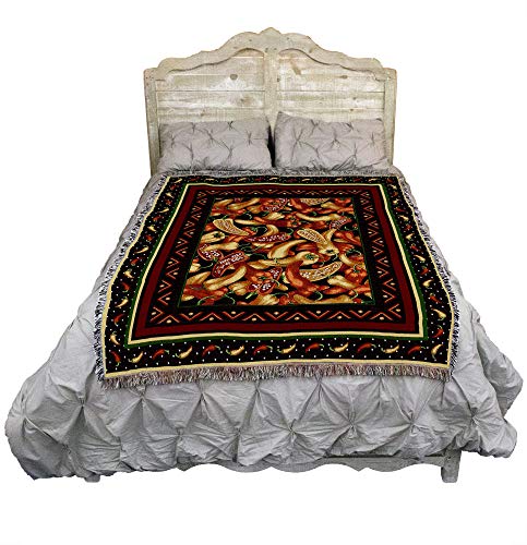 Pure Country Weavers Chili Peppers Blanket by Elena Vladykina - Garden Floral Gift Tapestry Throw Woven from Cotton - Made in the USA (72x54) - color: Chili Peppers