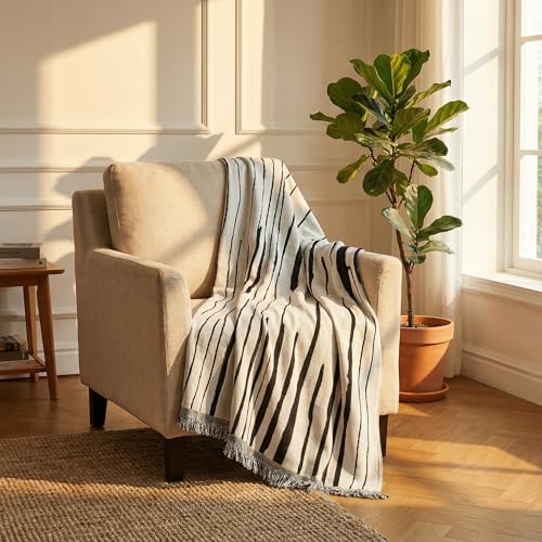 amorus Bohemian Throw Blanket Chenille Jacquard Tassels Cover, 71"*90",NO.3 | Boho Style blankets, modern Geometric, warm & cozy. For couch, bed, outdoor, car - color: Pattern 3, size: 71x91 in