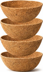 Y&M Set of 4 18 Inch Round Coco Fiber for Hanging Basket Liner, Natural Coconut Coir Replacement Liners - size: 18in 4P