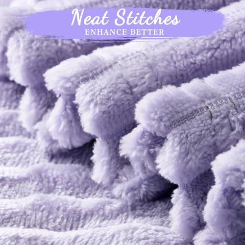 Buryeah 12 Pcs Flannel Throw Blanket Bulk 50 x 60 in Sleepover Blanket Outdoor Wedding Throw Lightweight, Oeko-tex Standard 100 Certified for Sofa Homeless Gifts (Light Purple) - color: Light Purple