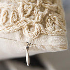 DOKOT Embroidery Throw Pillow Covers Square Cushion Case 100% Cotton with Zipper for Home Decorative 20x20 inches(50x50cm) Beige - size: 20" x 20" (Pack of 1)