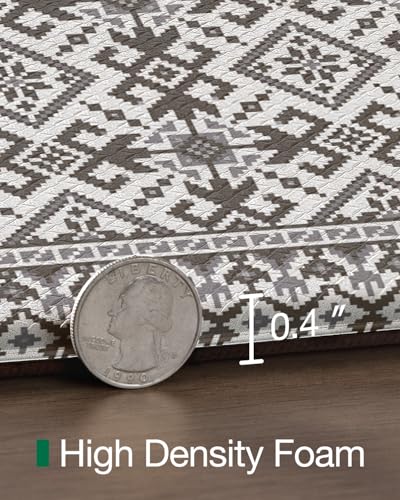 LUMI Anti Fatigue Kitchen Cushioned Mat for Floor, Padded Waterproof Runner for Standing, Stain Resistant Comfort Rugs for Home, Sink, Laundry, 24x59 - color: Gray and White, size: 59"L x 24"W x 0.4"Th