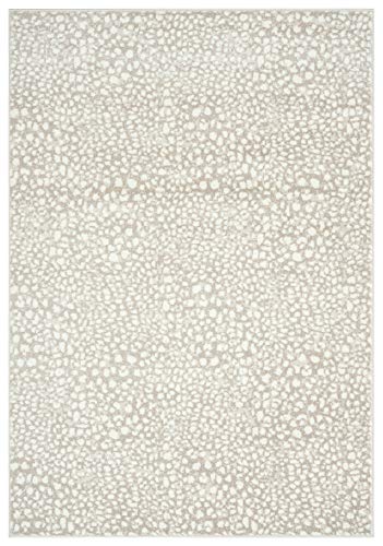 Abani Beige Cheetah Print Area Rug Rugs, Arto Collection - Contemporary Durable Accent Rug (10'x14') - color: Beige/Ivory, size: 10' x 14' (Rectangular)