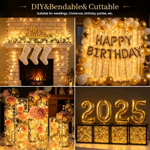 DomeStar 15 Pack Battery Operated Fairy Lights, Warm Fairy Led Lights for Mason Jars DIY Crafts Wedding Table Centerpieces - color: Warm White, size: fifteen