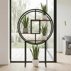 OFFICEROO Indoor Plant Stand 4ft 3in – Modern Asian Inspiration Moon Plant Stand, Circle Plant Shelf