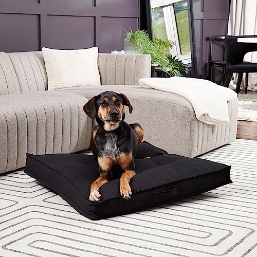 South Pine Porch Mila Square Tufted Pillow Style Dog Bed, Black, Medium (32" x 32") - color: Black, size: Medium (32" x 32")