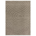 LUXE WEAVERS Modern Geometric Wave Taupe 4x6 Area Rug - color: Taupe, size: 4' x 6' (Rectangular)