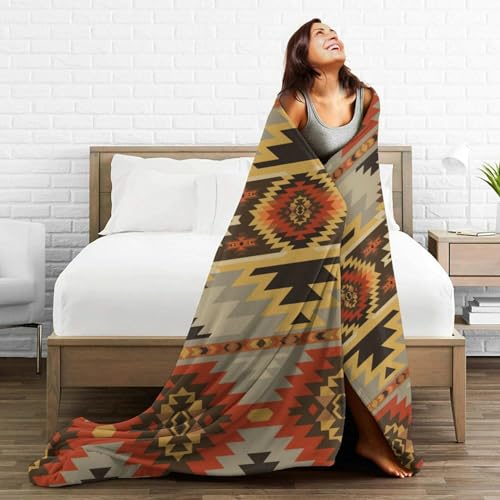 HGOD DESIGNS Aztec Blanket American Southwest Print Throw Soft Warm Lightweight Blanket for Women Birthday Christmas, Home Living Room Decor 40"x50" - color: Aztec, size: 40x50 inch