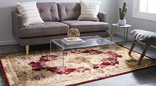 Unique Loom Versailles Collection Area Rug - Charles (5' 3" x 8' Rectangle Red/Cream) - color: Burgundy/ Ivory, size: 5'3" x 8' (Rectangular)