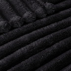 Exclusivo Mezcla Twin Size Flannel Fleece Blanket, Super Soft Striped Jacquard Bed Blanket, Lightweight Fuzzy Cozy for All Seasons, 60x80 Inches, Black - color: Black, size: Twin ( 60x80 IN )