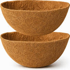 Y&M 2pcs 20" Round Coconut Fiber Liner, Large Coco Liner Pre-Formed Replacement for 20inch Hanging Planter Basket - color: 2pcs 20in Round