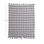 Creative Co-Op Hand-Woven and New Zealand Wool Slub Throw with Fringe, Grey and Natural Plaid