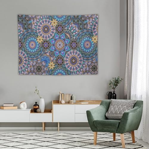 KANEPE Boho Floral Tapestry Beautiful Blue Hippie Popular Mandela Vintage Pattern Wall Hanging Tapestries Home Decor for Living Room Bedroom Apartments Farmhouse Dorm,40inx30in (102×76cm)【Small】 - color: Boho-20, size: 40Wx30L