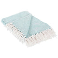 DII Woven Throw Collection 100% Cotton, Basketweave, 50x60, Aqua - color: Aqua, size: 50x60"