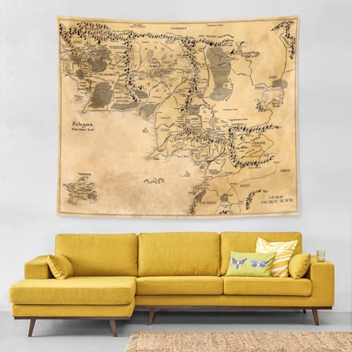IMZEUSYEP Middle Retro Earth Map Tapestry Vintage Wall Hanging Wall Decor Decorative Wall Tapestries Durable Wall Art Decoration 3D Print Tapestry for Dorm Living Room Bedroom 50x60 Inch - size: 60"L x 50"W