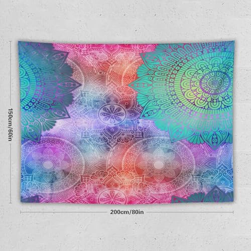 HZOHNAGO Mandala Tapestry Abstract Colored Geometry Pattern Printed Wall Tapestry Watercolor Abstract Wall Hanging for Bedroom Living Room Dorm 80" W x 60" H - color: Style-6, size: 80"L x 60"W