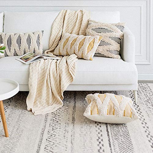 LEVINIS Grey Throw Pillow Covers 18 x 18 Inch - Decorative Throw Pillow Covers for Sofa Couch Bedroom Living Room Car - color: Grey Striped, size: 18" x 18" (Pack of 1)
