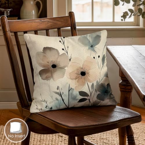 OBSEDE Elegant Blooms Throw Pillow Covers 18x18 Set of 4, Farmhouse Decor for Home Couch Sofa Living Room, Rustic Floral Decorative Cushion Cases - color: Elegant Blooms