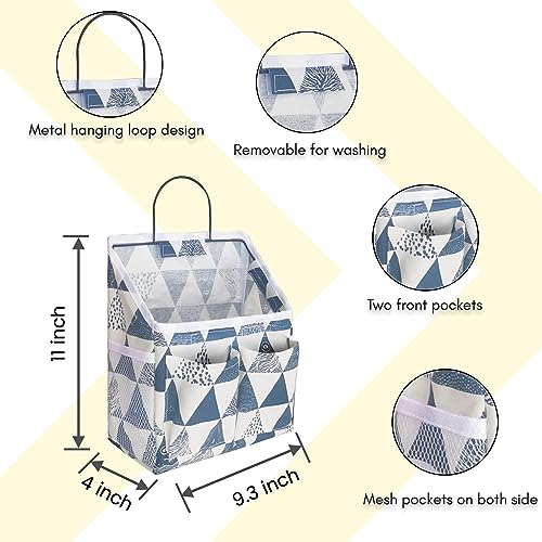Kanrichu 2pcs Small Wall Hanging Organizer Bag, Linen Fabric Door Hanging Storage Basket with Pockets, Waterproof Bin for Kitchen, Bedroom, Office, RV Camper (Triangle) - color: Triangle-Small (2 pcs)