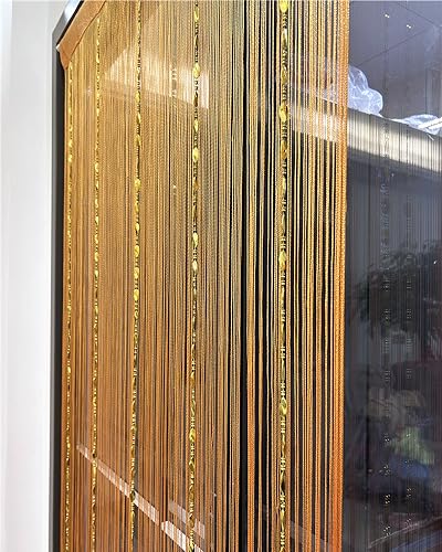 ave split 100cmX200cm Decorative Door String Curtain Beads Wall Panel Fringe Window Room Divider Blind for Wedding Coffee House Parts Door Divider Beads Tassel Screen Decoration (Orange 25) - color: Orange 25