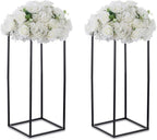 Black Plant Stand Pedestal Stand - 2 Pcs Metal Plant Stand, 23.6in Tall Flower Stand Vase Flower Holder, Wedding Centerpieces for Table, Corner Planter Pot Rack for Living Room, Home, Patio Decor