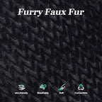 Hobestluk 3 in 1 Bean Bag Chair Giant Bean Bag Chairs for Adults with Chevron Plush Fur Cover Convertible Bean Bag Floor Cushion with Machine Washable Cover for Living Room (Chevron Plush Black) - color: Coal Black