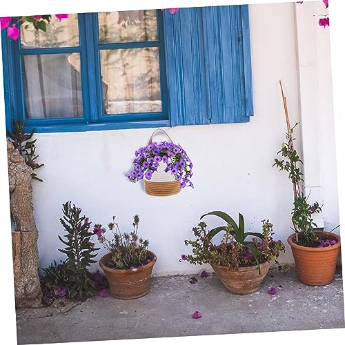 Boho Decor Wall Hanging Woven Basket Planters for Indoor Plants Rustic Hanging Flower Pot Basket