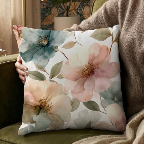 YOU FOUND ME Boho Throw Pillow Covers 18x18 Inch, Vintage Bohemian Carpet Print Pillowcase, Soft Decorative Cushion Cover for Couch Sofa Bedroom Living Room Decor (Pink) - color: Pink