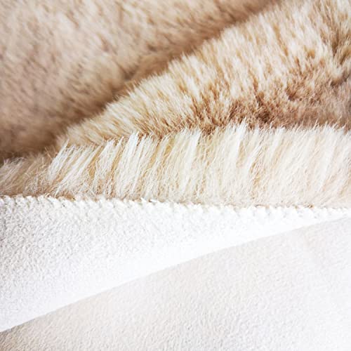 Ghouse Soft Faux Sheepskin Fur Rug 2x4 Light Brown Beige Fluffy Bedside Rugs Plush Rug Shag Nursery Carpet Area Rugs for Living Room Bedroom Playing Room Decor - color: Beige, size: 2*4 Sheepskin