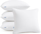 Leeden 22 x 22 Pillow Inserts (Set of 4) - Throw Pillow Inserts with 100% Cotton Cover - 22 Inch Square Interior Sofa Pillow Inserts - Decorative Pillow Insert Pair - White Couch Pillow