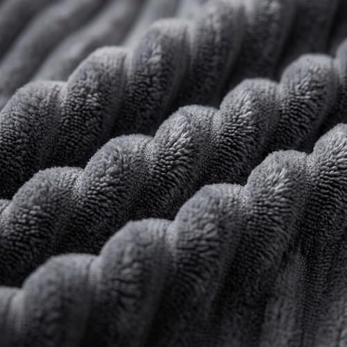 Giant Bean Bag Chair - 3-in-1 Convertible Memory Foam Floor Cushion with Washable Corduroy Cover, Large Comfy Beanbag Sofa for Adults and Kids-Gray - color: Dark Gray